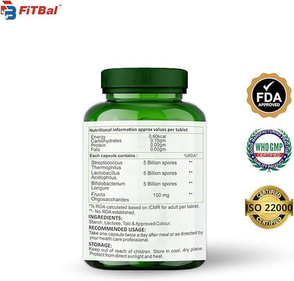 Pre - Probiotic Capsules Boost Gut Health Support Immunity Detox & Cleanse 60 Capsules