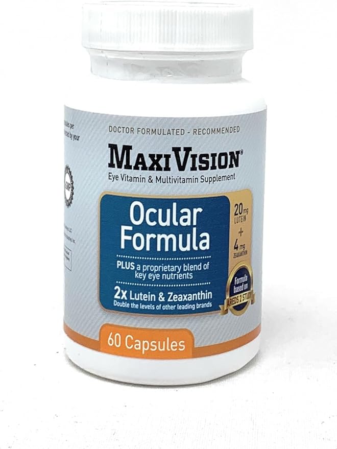 MaxiVision® Ocular Formula - AREDS2 - Eye Vitamins & Multivitamin - Lutein and Zeaxanthin - 1 Bottle (60 Capsules)