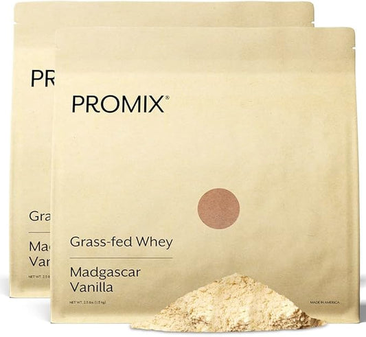 Promix Whey Protein Powder, Vanilla - 5lb Bulk - Grass-Fed & 100% All Natural - ­Post Workout Fitness & Nutrition Shakes, Smoothies, Baking & Cooking Recipes - Gluten-Free & Keto-Friendly