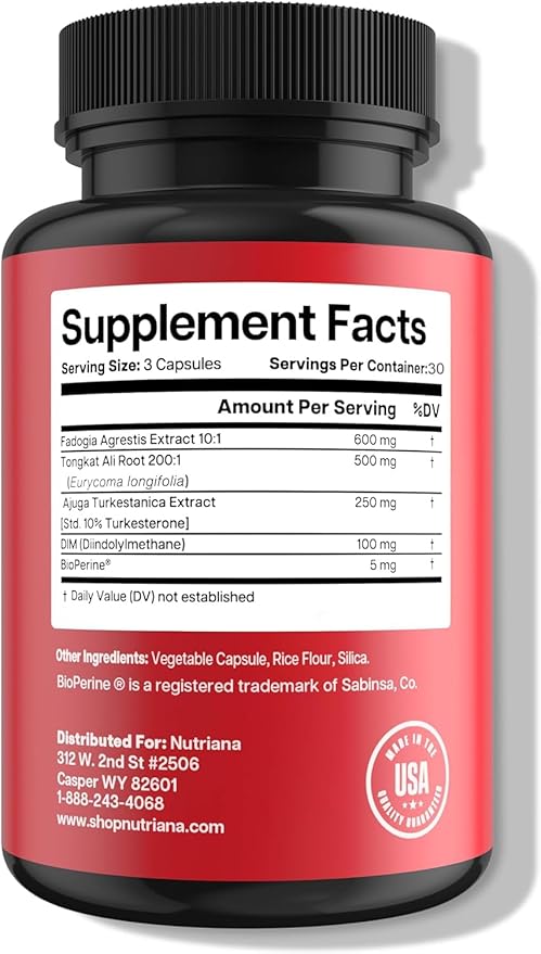 Longjack Tongkat Ali Fadogia Agrestis Complex - and Turkesterone Energy Booster for Men - Tongkat Ali 600mg - 90 Capsules