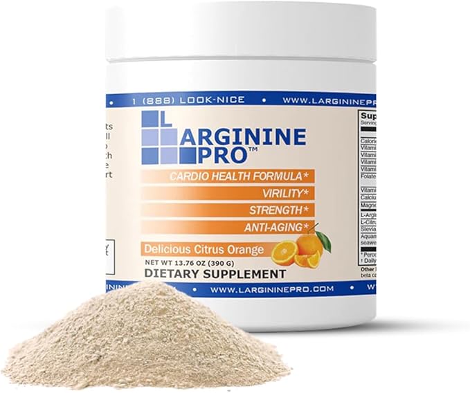 L-ARGININE PRO | L-arginine Supplement Powder | 5,500mg of L-arginine Plus 1,100mg L-Citrulline (Orange, 3 Jars)