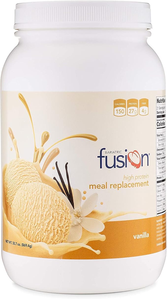 Bariatric Fusion Vanilla High Protein Meal Replacement Shake | 27g Whey Isolate Bariatric Protein Powder | Lactose Free Whey Protein Powder | Gluten and Sugar Free | 21 Servings