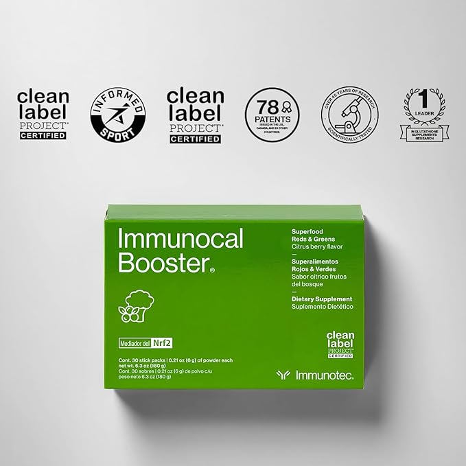 Immunocal Booster – Supplement with Over 50 Fruits & Veggies, Relieves Inflammation, Immune Support, Antioxidant, Selenium + Sulforaphane (Nrf2 Activator™) | Gluten Free, Sugar Free | 30 Servings