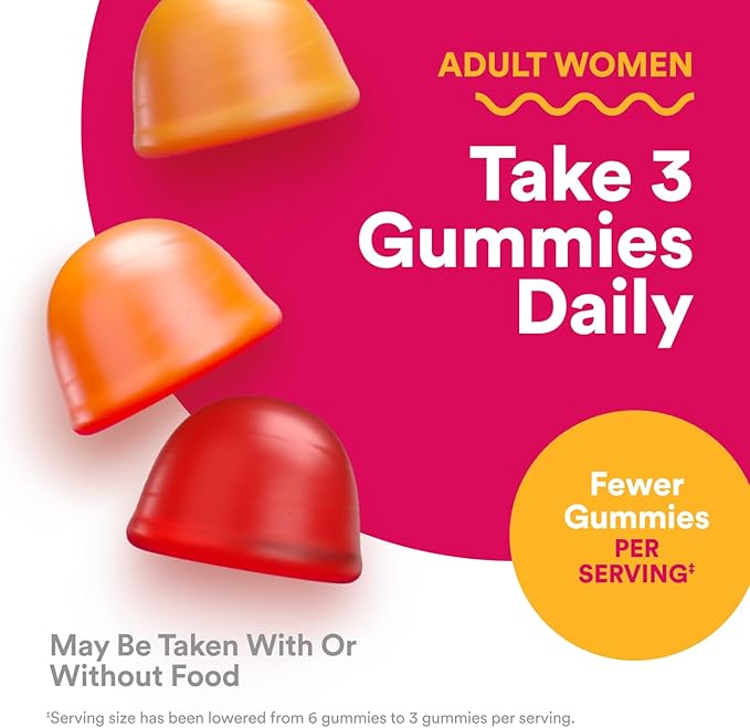 SmartyPants Women's Multivitamin Gummies - Improved Formula: Omega 3 (DHA/EPA), Methylfolate, CoQ10, Vitamin D3, C, Vitamin B12, B6, Vitamin A, K & Zinc, Gluten Free, 90 Count (30 Day Supply)