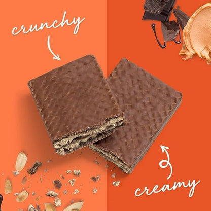 Power Crunch Protein Wafer Bars, High Protein Snacks with Delicious Taste, Peanut Butter Fudge, 1.4 Ounce (12 Count)