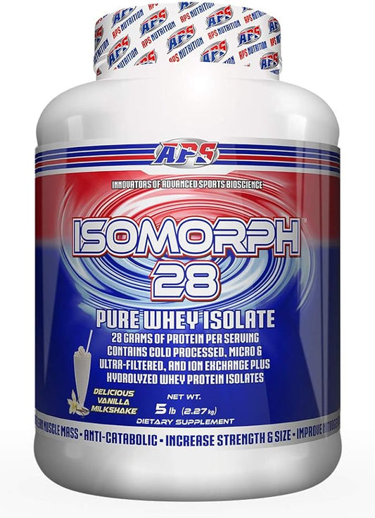 APS Nutrition Isomorph Protein Powder Supplement | Whey Protein Isolate | Ultra- Filtered | 28g Protein | Vanilla Milkshake, 5 Pound (Pack of 1)