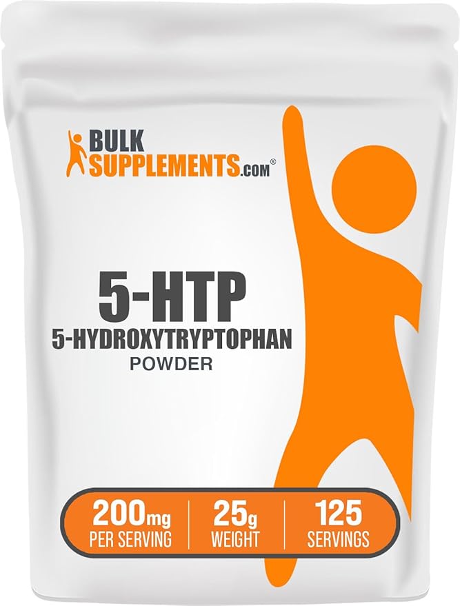 BulkSupplements.com 5-HTP Powder - 5-Hydroxytryptophan, 5 HTP Supplement - 5-HTP 200mg, Mood Support Supplement - Gluten Free, 200mg per Serving, 25g (0.88 oz) (Pack of 1)