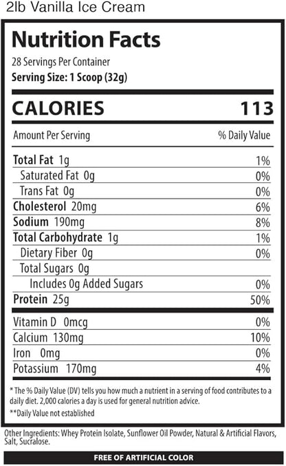 ISO, Low Carb 100% Whey Protein Isolate Powder, 25 Grams Per Serving, Helps Support Muscle Growth, Low Sugar and Gluten Free (Vanilla Ice Cream, 2 lb)