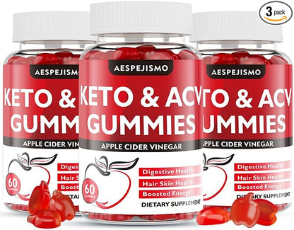 Keto ACV Gummies 1500MG – Premium Apple Cider Vinegar Formula with Pomegranate, Beet Juice, Vitamin B12 B6 – Vegetarian Friendly 180 Gummys