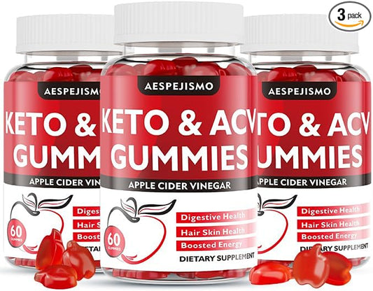 Keto ACV Gummies 1500MG – Premium Apple Cider Vinegar Formula with Pomegranate, Beet Juice, Vitamin B12 B6 – Vegetarian Friendly 180 Gummys