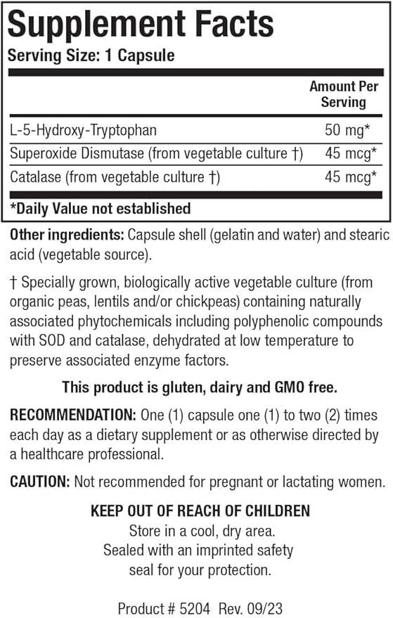 Biotics Research 5HTP 50mg 5HTP Brain Health Promotes Calm Relaxed Mood Overall Sense of Well Being. Serotonin Production. 150 Capsules