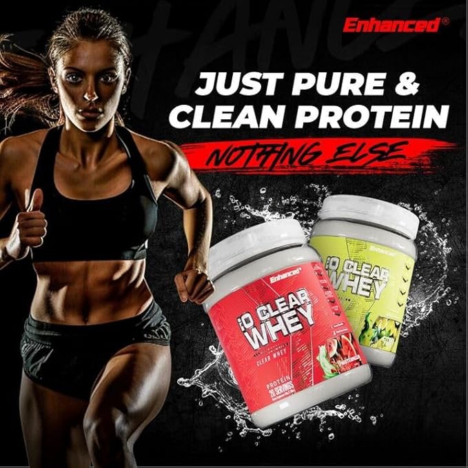 Enhanced Labs iO Clear Whey Protein, Available in 3 Flavors, 20 Servings, 24g Protein per Serving (1 Tub, Citrus Twist)