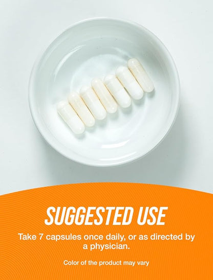 BulkSupplements.com D-Ribose Capsules - Ribose Supplement, D-Ribose 5000mg, for Energy Support - Unflavored & Gluten Free, 7 Capsules per Serving, 210 Capsules (Pack of 1)