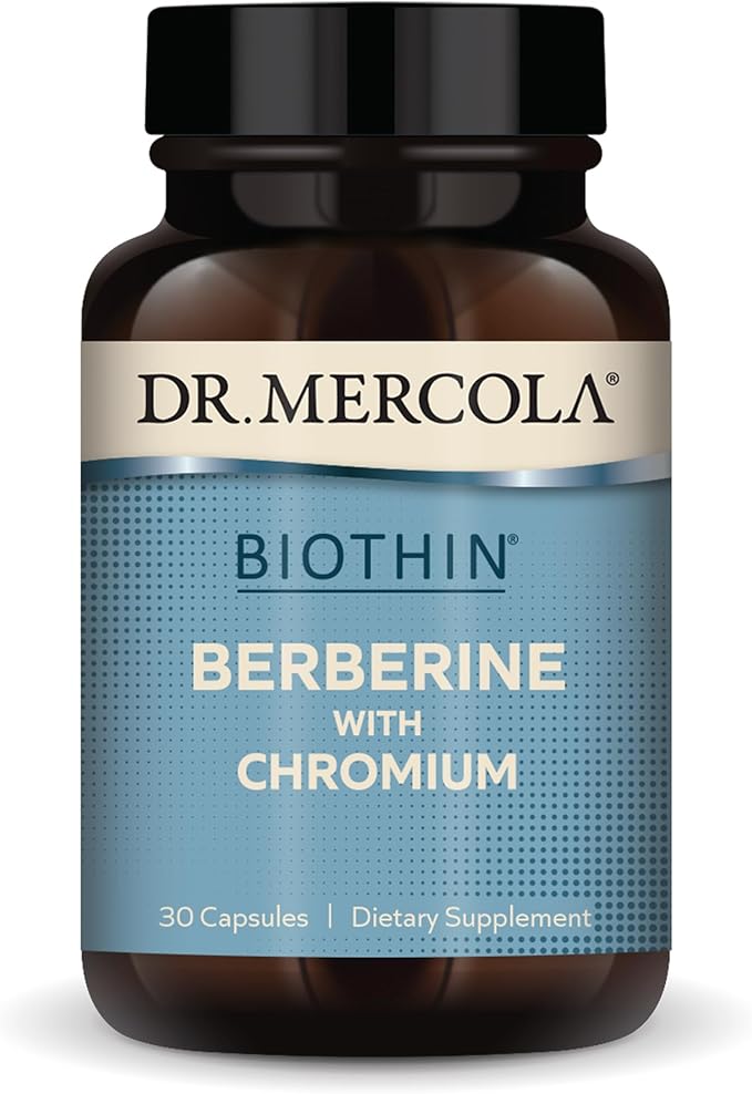 Dr. Mercola Biothin Berberine with Chromium, 30 Servings (30 Capsules), Dietary Supplement, Supports Healthy Metabolic Function, Non-GMO