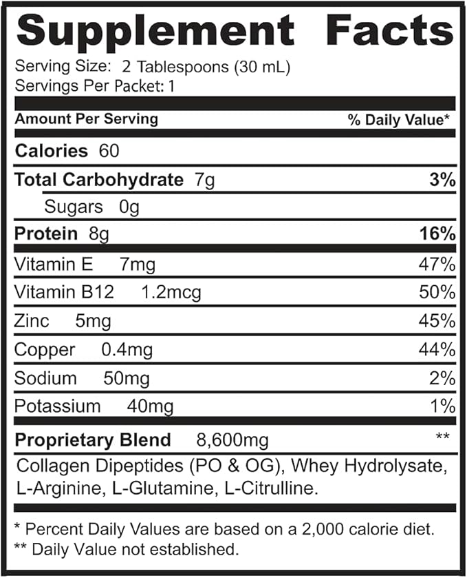 Nutritional Designs DPP Dipeptide Power Liquid Collagen & Whey Protein Supplement, Sugar-Free, Promotes Healthy Skin & Hair for Men & Women, Cherry, Single Serve Packet, 1 oz (25 Packets)