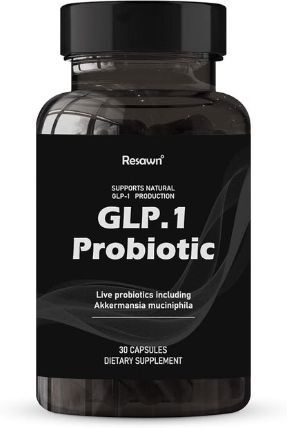 GLP-1 Probiotic 30 Capsules - 500M AFU Multi-Strain Probiotic + Prebiotic, Naturally Support GLP-1 Production & Curb Appetite, Delayed Release, Third-Party Tested, for Men & Women (1-Pack)