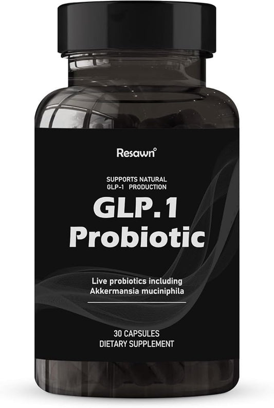 GLP-1 Probiotic 30 Capsules - 500M AFU Multi-Strain Probiotic + Prebiotic, Naturally Support GLP-1 Production & Curb Appetite, Delayed Release, Third-Party Tested, for Men & Women (1-Pack)