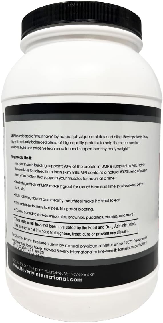 Beverly International UMP Protein Powder, Strawberry. Unique Whey-Casein Ratio Builds Lean Muscle. Easy to Digest. No Bloat. (32.8 oz) 2lb .8 oz