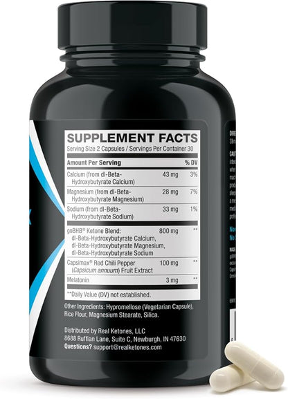 Night Burn Keto BHB Exogenous Ketones Supplement - BHB Science Keto Diet Pills with Patented goBHB Capsimax and Melatonin for Body Sculpting & Ketosis Support - Vegetarian & Non-GMO (1 Month)