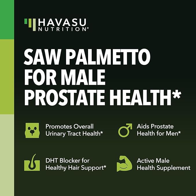 Saw Palmetto For Men Prostate Supplement - Prostate Support Supplement for Men's Health - Potent Saw Palmetto for DHT, Urinary and Prostate Health - Over 6 Month Supply Saw Palmetto Supplement