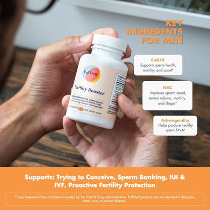 Fertility Booster for Men & Women | Conception Support for Healthy Egg Quality, Sperm Motility and Strength | Dietitian-Formulated | Ashwagandha, CoQ10 & NAC, 3rd Party Tested, 30 Servings