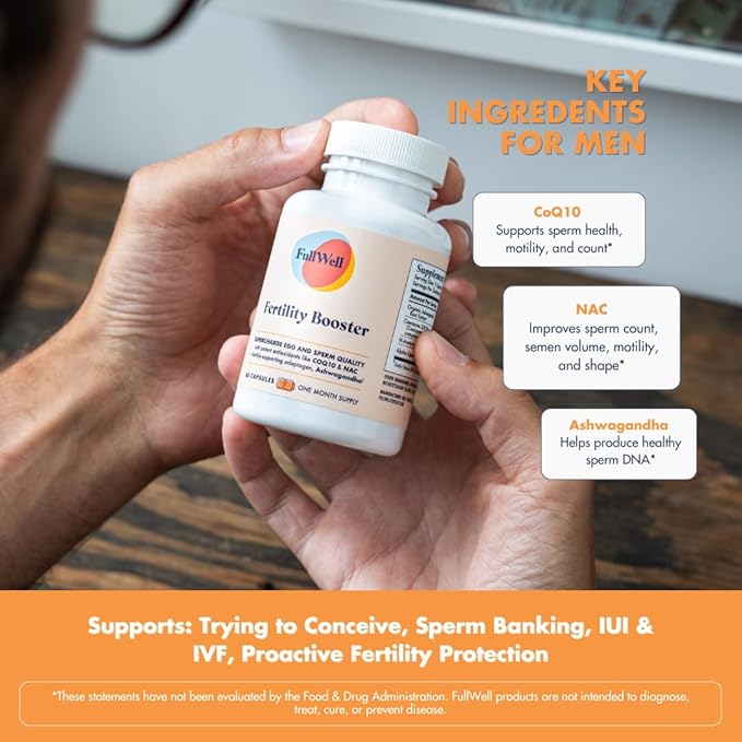 Fertility Booster for Men & Women | Conception Support for Healthy Egg Quality, Sperm Motility and Strength | Dietitian-Formulated | Ashwagandha, CoQ10 & NAC, 3rd Party Tested, 60 Servings