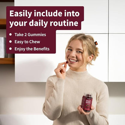 Snap Supplements Heart Beet Gummies, Blood Flow and Blood Circulation Supplements, Heart Health Supplements, 60 Count