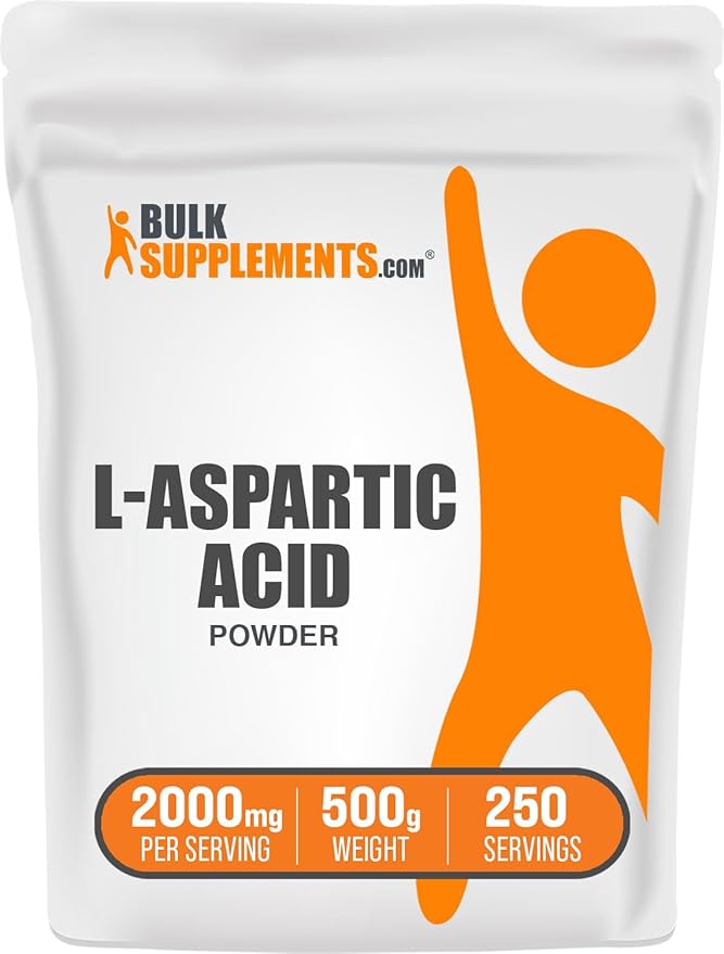 BulkSupplements.com L-Aspartic Acid Powder - Aspartic Acid Supplement, Amino Acids Supplement for Energy Support - Gluten Free, 2000mg per Serving, 500g (1.1 lbs) (Pack of 1)