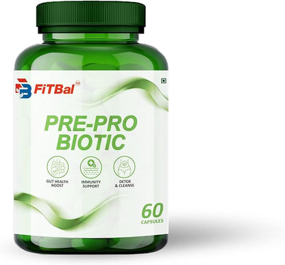 Pre - Probiotic Capsules Boost Gut Health Support Immunity Detox & Cleanse 60 Capsules