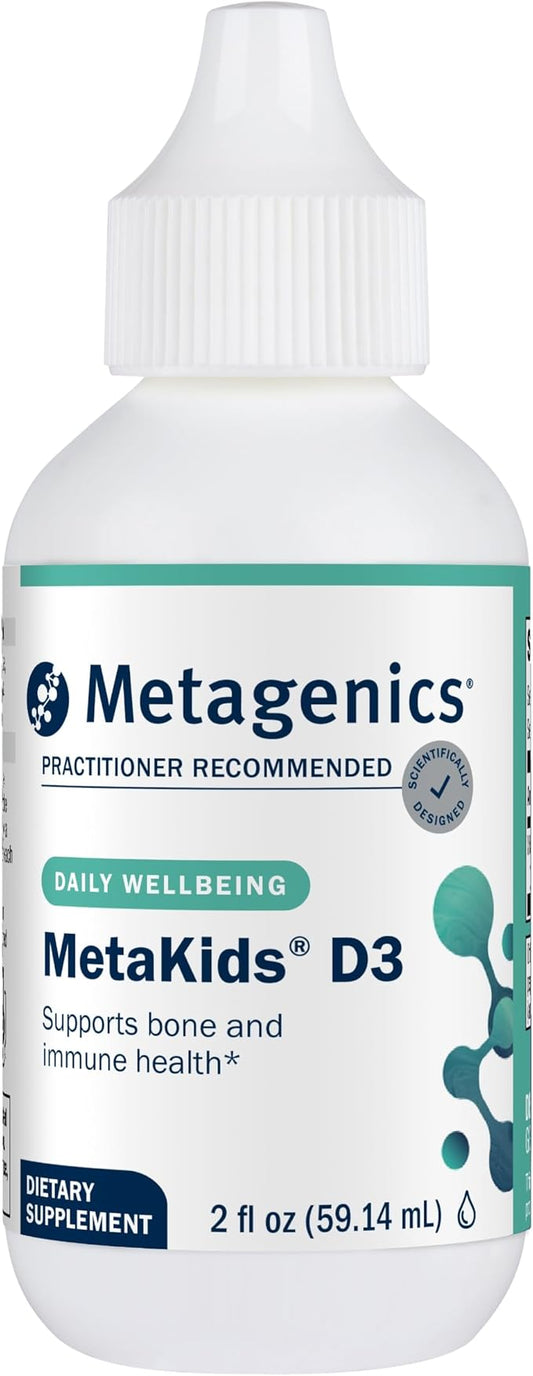 Metagenics MetaKids Vitamin D3 1000 IU Liquid Vitamin D Supplement to Help Support Bone and Immune Health - 2 fl oz, 2,275 Servings