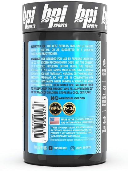 BPI Sports Nite burn – Nighttime Fat Burner & Sleep Support – Keto-Friendly – Weight Loss, Burn Fat, Relaxation, Boost Metabolism – 30 servings – 640mg, Capsule