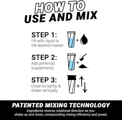 HELIMIX 2.0 Vortex Blender Shaker Bottle Holds upto 28oz | No Blending Ball or Whisk | USA Made | Portable Pre Workout Whey Protein Drink Shaker Cup | Mixes Cocktails Smoothies Shakes | Top Rack Safe