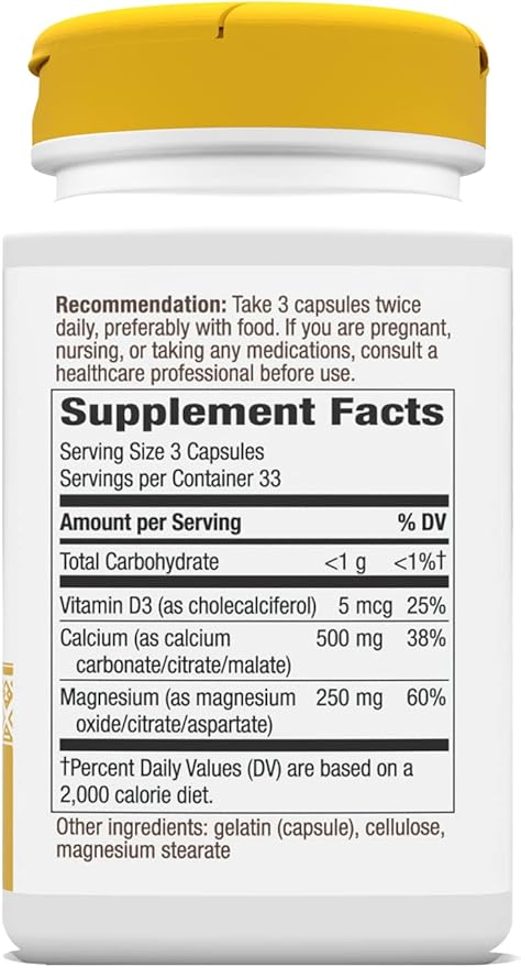 Nature's Way Calcium-Magnesium-Vitamin D Capsules, Supports Bone and Muscle Health*, 100 Capsules
