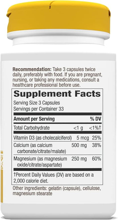 Nature's Way Calcium-Magnesium-Vitamin D Capsules, Supports Bone and Muscle Health*, 100 Capsules