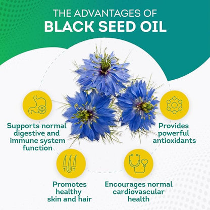 PurePremium Black Seed Oil 500mg - Organic Nigella Sativa Seeds - Cold Pressed Black Cumin Seed Oil Extract - Hair & Skin Blackseed Oil Supplement for Men and Women - 3 Months Supply - 90 Capsules