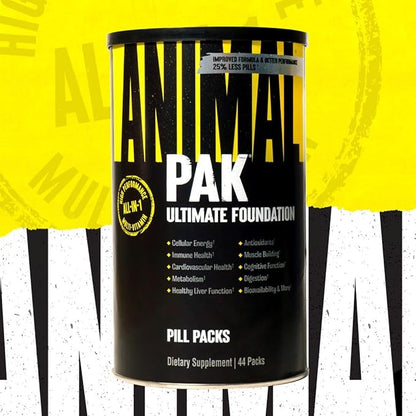 Animal Pak - Convenient Multivitamin for Men & Women Daily All-in-One Vitamin & Supplement Pack - Zinc, Vitamins C, B, D, Amino Acids, and Immune Support - Sports Nutrition Performance - 44 Count