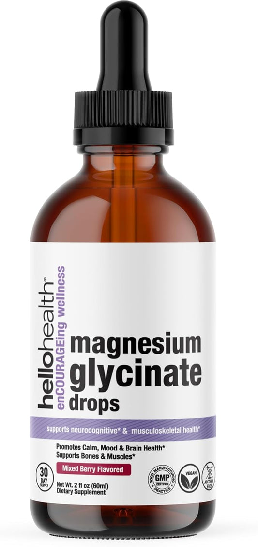 Magnesium Glycinate Liquid Magnesium Supplement Women, Men & Kids – Magnesium Bisglycinate 100 mg for Natural Calm, Muscle Recovery & Joint Support – Magnesium Liquid Vitamins (30 Days) – Berry Flavor