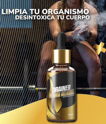 Eliminador de Grasa ULTRAGLOBAL DIURETICO 30 ml. Complemento Ideal que te ayuda bajar de peso, eliminar retención de líquidos, Tonificar masa Muscular magra y eliminar la ansiedad, Drainer