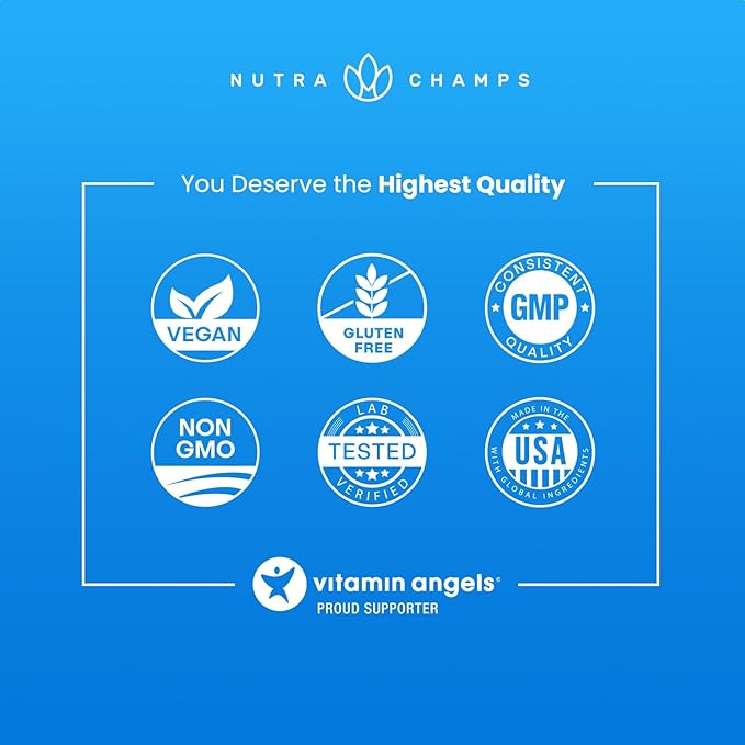 NutraChamps Magnesium Zinc & Vitamin D3 Supplement - Most Bioavailable Forms; Magnesium Glycinate, Malate, Citrate - Bone, Muscle & Heart Health, Immune Support - 120 Vegan Capsules