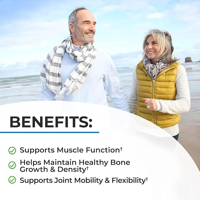 Bone Strength Calcium Supplement - With Calcium, Vitamin D3, K2, C, Magnesium, Zinc - 8 Bone-Building Nutrients, High Absorption, Non-Constipating Formula - 120 Veggie Capsules for Optimal Bone Health