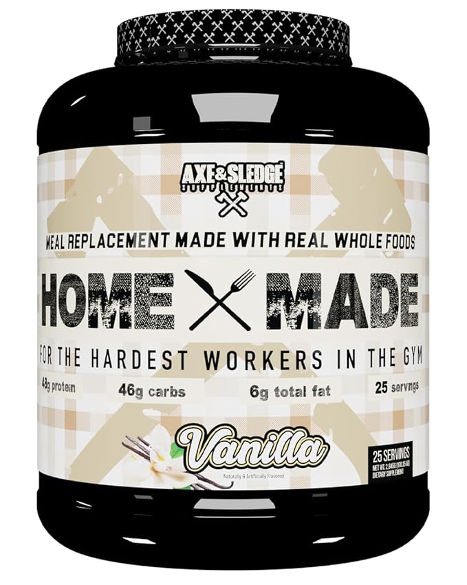Axe & Sledge Supplements Home Made Whole-Foods-Based Meal Replacement Powder, 25 Servings (Pack of 1) (Vanilla)