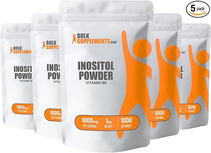 BulkSupplements.com Inositol Powder - Inositol Supplement, Vitamin B8 Powder, Inositol 1000mg - Unflavored & Gluten Free, 1000mg per Serving, 5kg (11 lbs) (Pack of 5)