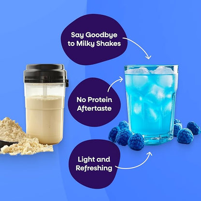 Jive Protein Hydrator Clear Protein Powder - w/Electrolytes, 22g Protein, 100 Calories & 25 Servings - Blue Raspberry - Grass Fed Clear Whey Isolate Protein - Clear Whey Protein Powder