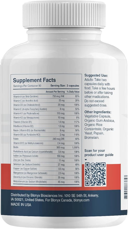 Multivit+ Athlete's Multivitamin - Whole Food-Sourced Nutrients, Supports Performance & Muscle Health, 90 Day Supply