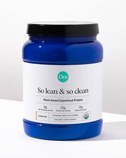 Ora Organic Vegan Protein Powder - 21g Plant Based Protein Powder for Women and Men | Clean Protein Source, Keto Friendly, Gluten Free, Paleo, Dairy-Free, Gluten-Free, Soy-Free (Vanilla Chai)
