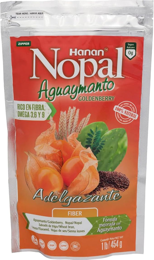 Nopal Mix with GOLDENBERRY (Aguaymanto) | 100% Natural High Fiber Blend | 1lb (454g) | Detox, Improved Digestion and Increased Energy