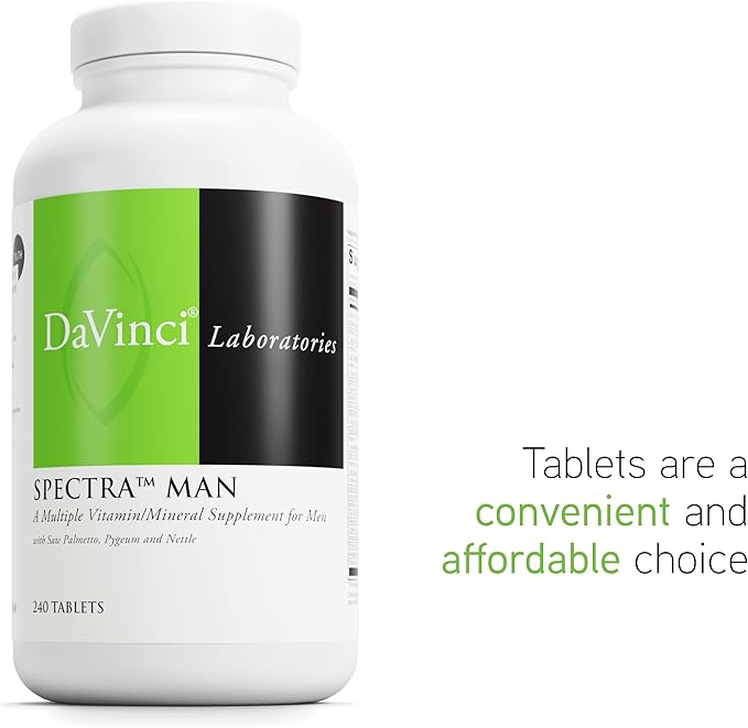 DAVINCI Labs Spectra Man - Dietary Supplement to Support Immune System Function and Men's Unique Needs - with Vitamins, Minerals, Amino Acids, Herbs, Digestive Enzymes and Fatty Acids - 240 Tablets