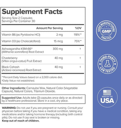 MENO Vitamins for Menopause, 30 Servings (Pack of 3) - Hormone-Free Menopause Supplements for Women with Black Cohosh & Ashwagandha KSM-66 - Helps Alleviate Hot Flashes, Night Sweats, & Mood Swings