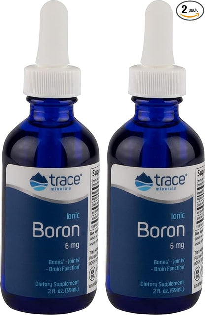 Trace Minerals Ionic Boron - Brain & Bone Support Supplement - Liquid Supplement with Magnesium to Aid Healthy Joints & Muscles - Supports Nerve Health - 96 Servings - 2 fl oz (About 96 Servings)