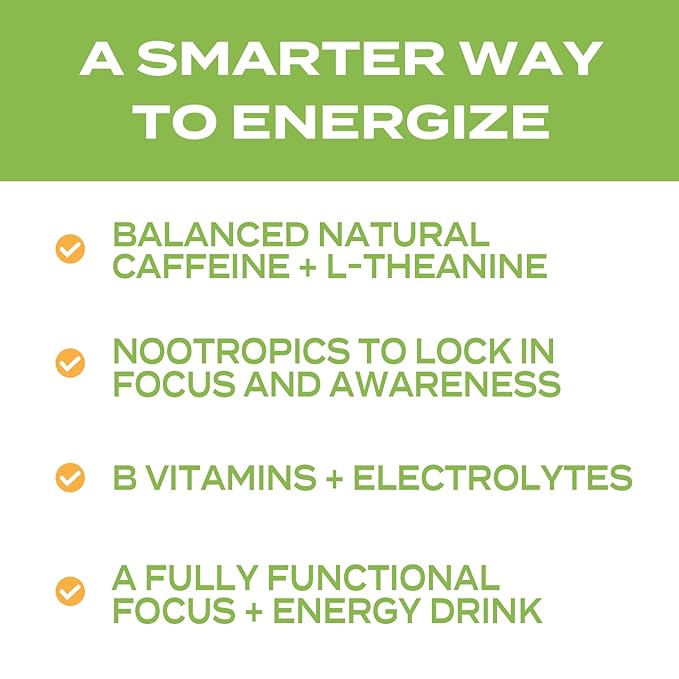 Forgge Focus Energy Drink Powder - Lion’s Mane, Alpha-GPC, L-Theanine and Nootropics for Focus - Vitamins + Electrolytes - Natural Caffeine, Sugar Free (Sour Burst)